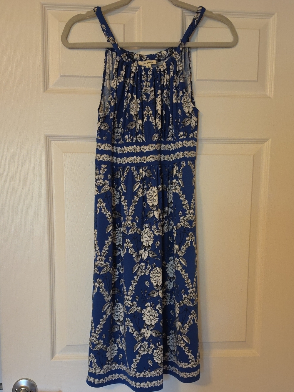 Max Studio Blue and White Floral Dress XS